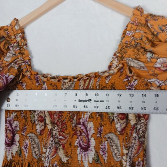 Anthropologie Conditions Apply Smocked Peplum Top, Medium, Ruffled, Cottage Core - Picture 6 of 16